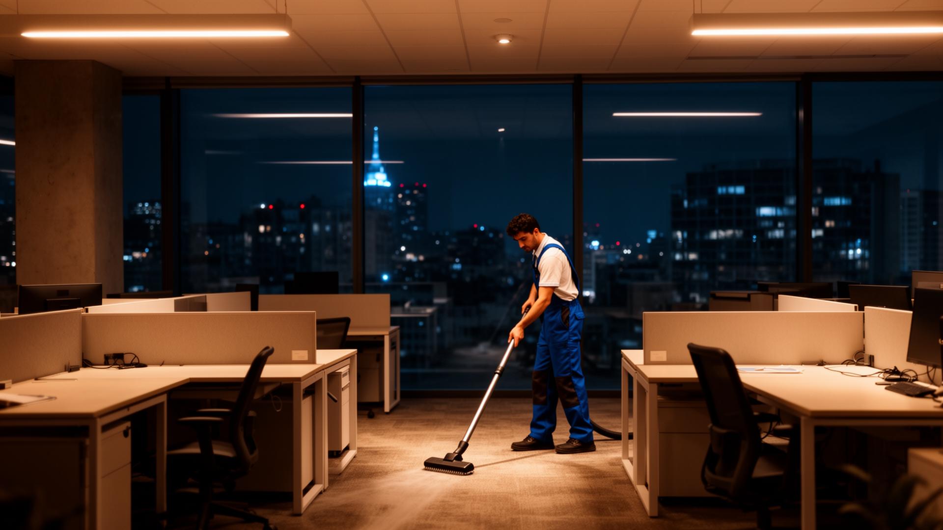 Overnight office cleaning after business hours